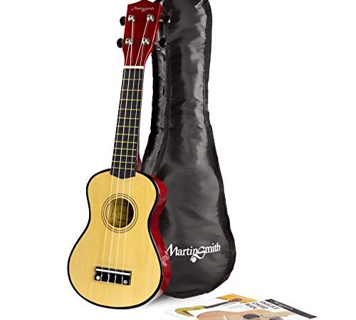 Martin Smith Soprano Ukulele with Ukulele Bag & Chord Book - Natural