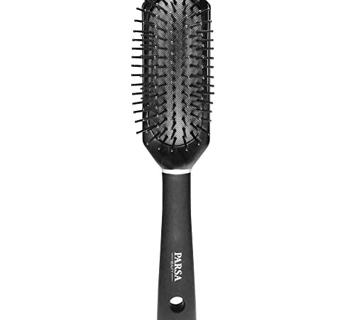 PARSA Beauty Trend Line Haarbürste lang/schmal (Schwarz) mit Kunststoffpins – Allround Bürste Haare für das tägliche Haarstyling – Haarbürste ohne Ziepen