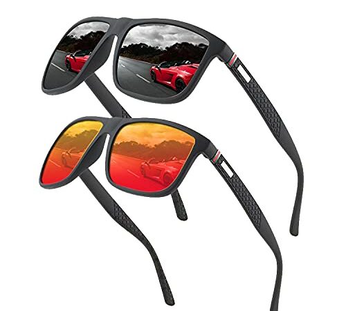 Perfectmiaoxuan Polarisierte Sonnenbrille Herren Damen, Vintage Elegant Brillengestell Klassisch, HD-Pilotobjektive,Golf Fahren Angeln Reisebrille Outdoor-Sportarten Mode Sonnenbrille