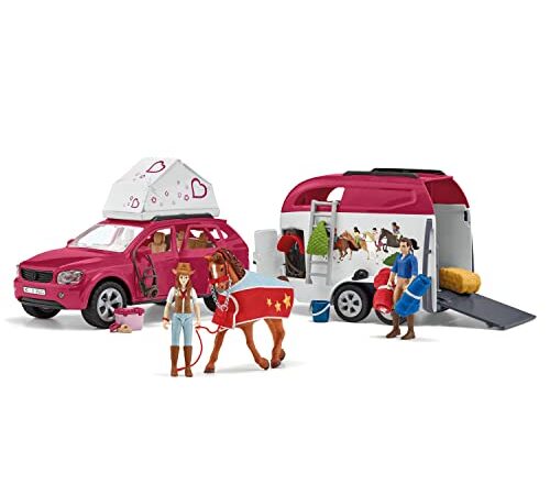schleich 42535 Abenteuer mit Auto und Pferdeanhänger, für Kinder ab 5-12 Jahren, HORSE CLUB - Spielset