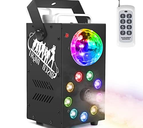 SEBRUANC Nebelmaschine, 700W LED Licht Discokugel Nebelmaschine mit Funkfernbedienung, tragbare Nebelmaschine, geeignet für Weihnachten, Halloween, Party, Hochzeitsbühne