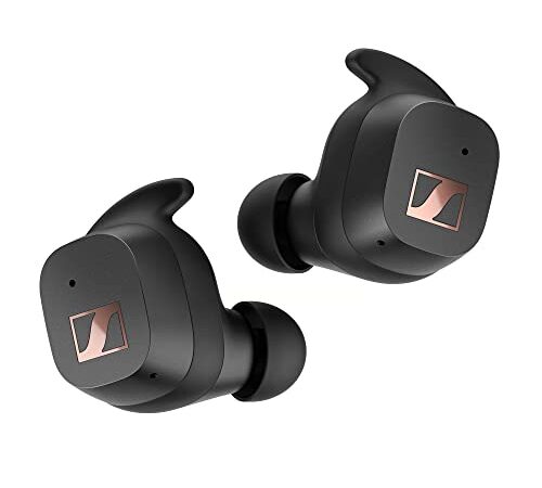 Sennheiser Sport True Wireless Ohrhörer – Bluetooth-In-Ear-Ohrhörer für einen sportlichen Lebensstil, Musikhören und Telefonieren mit Adaptable Acoustics-Funktion und Noise Cancellation, Schwarz