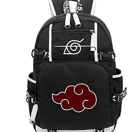Siawasey Japanischer Anime-Cosplay-Rucksack, für Laptop, als Schultasche, Schultertasche schwarz Naruto 4