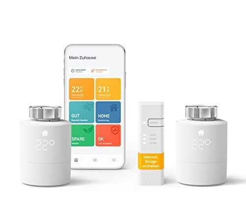 tado° smartes Heizkörperthermostat – Wifi Starter Kit V3+, inkl. 2 x Thermostat für Heizung – digitale Heizungssteuerung per App – einfache Installation – kompatibel mit Alexa, Siri & Google Assistant