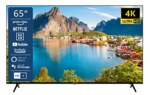 TELEFUNKEN XU65SN660S 65 Zoll Fernseher/Frameless Smart TV (4K Ultra HD, Bluetooth, Triple-Tuner) - 6 Monate HD+ inkl. [2023], Schwarz