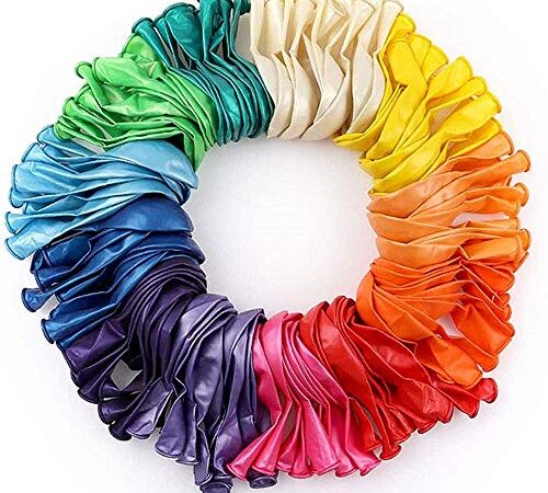 TOPHOPE Bunte Luftballons, 120 Stück Bunte Ballons, Luftballons Geburtstag Bunt für Luft & Helium - Farbige Ballons Latex Partyballon für Geburtstag & Kindergeburtstag, 12 Farben