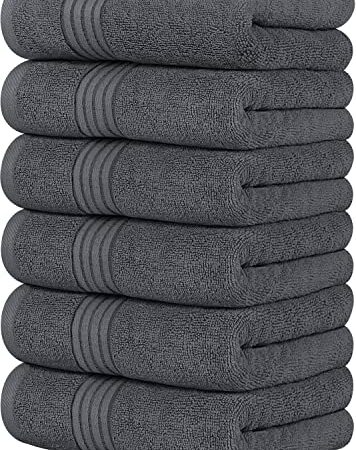 Utopia Towels - Premium Handtücher - 100% gekämmte, ringgesponnene Baumwolle, ultraweich und sehr saugfähig, Dicke Handtücher 41 x 71 CM's, hochwertige Handtücher (6er-Pack, Grau)