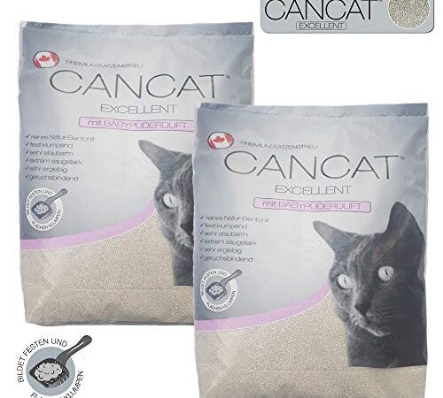 CANCAT 2x15 kg Excellent kanadische Premium Katzenstreu Klumpstreu Babypuderduft