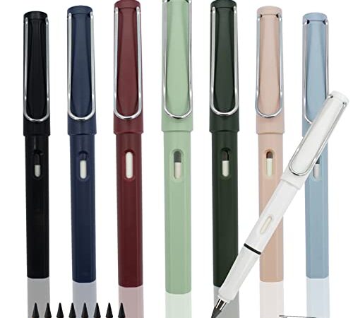 CIOUYAOS 8pcs Ewiger Bleistift, Tintenlose Bleistift mit 8pcs Ersatz Stift-Mine, Dauerbleistift Everlasting Ohne Anspitzen Eternal Schreibstift für Kinder Schule Künstler Schreiben Skizze Zeichnung