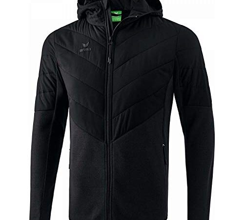 Erima Herren Stepp-/Strickjacke mit Kapuze, Schwarz, L