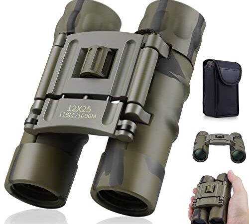 Fernglas für Erwachsene & Kinder 12X25 HD Kompaktes Fernglas Kleines Ferngläser Wasserdicht die Vogelbeobachtung, Jagd,Wandern,Konzertreise