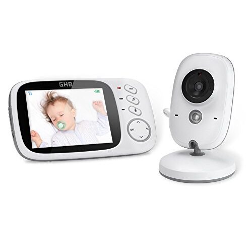 GHB Babyphone 3,2 Zoll Smart Baby Monitor mit TFT LCD Bildschirm Nachtsichtkamera und Temperaturüberwachung
