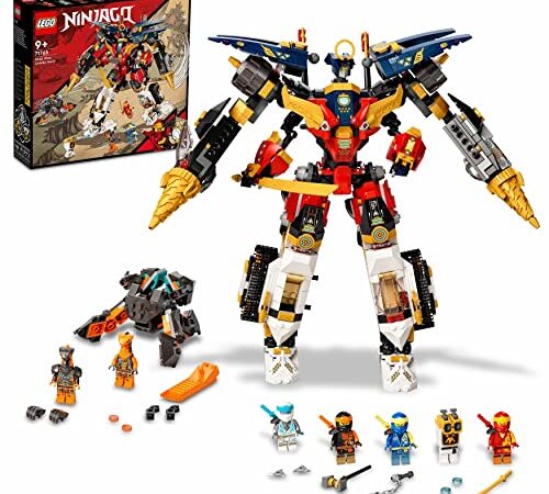 LEGO 71765 NINJAGO Ultrakombi-Ninja-Mech, 4-in-1-Spielzeug ab 9 Jahren mit Spielzeugauto, Jet und Panzer, Geschenkset mit Fahrzeugen und 7 Figuren