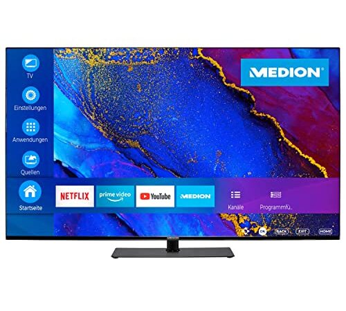 MEDION X15026 (MD 31946) 125,7 cm (50 Zoll) UHD Fernseher (Smart-TV, 4K Ultra HD, Dolby Vision HDR, Dolby Atmos, Netflix, Prime Video, MEMC, Micro Dimming, PVR, Bluetooth)