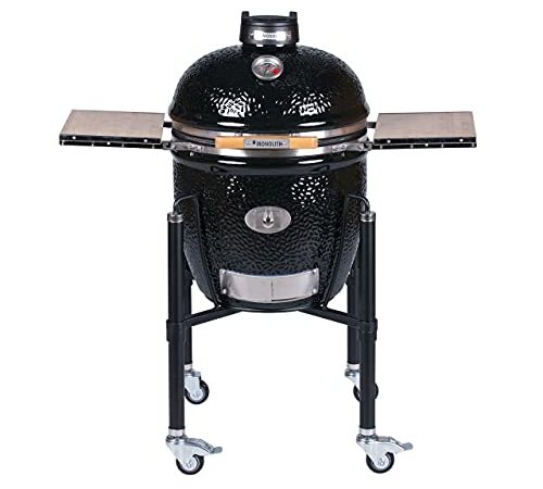 Monolith Classic PRO Serie 2.0 Black inkl. Gestell & Seitentischen Holzkohle Grill Smoker