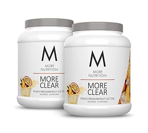 MORE NUTRITION More Clear, Peach Passionfruit Ice Tea, 2 x 600 g, Clear Whey