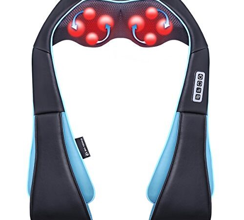Nacken Schulter Massagegerät mit Wärme – Shiatsu Nackenmassagegerät Weihnachts geschenk, Geschenke für Männer/Frauen/Mama/Papa – Massage für Nacken, Schulter, Rücken, Taille, Bein, Füße und Muskel