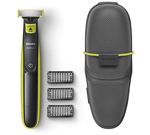 Philips OneBlade Face QP2520/65 Trimmen, Edge, Rasur für jede Haarlänge, 3 x Click-on Stubble Combs wiederaufladbar, nass & trocken verwendbar