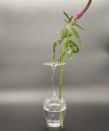 Rotweinglas als Vase Rosenvase handgefertigt originell Handarbeit
