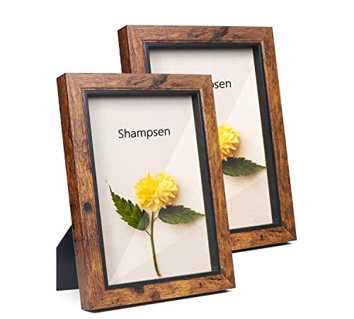 Shampsen 13x18 Bilderrahmen Braun Bilderrahmen mit High Definition Glas für Wandmontage & Tischdisplay