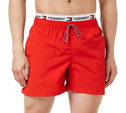 Tommy Jeans Herren Badehose Medium Drawstring Lang, Rot (Deep Crimson), M