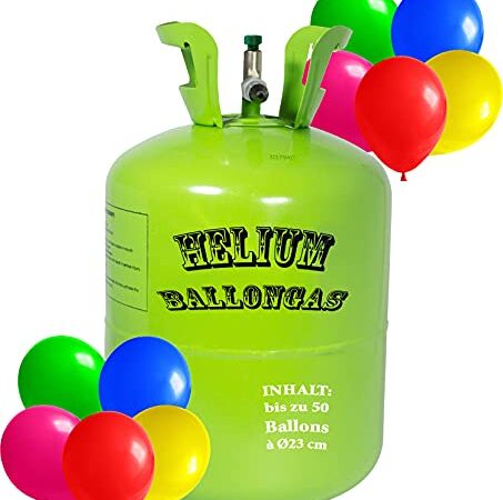 trendmile Premium Helium Ballongas XXL - 1x Heliumflasche für 50 Ballons à 23cm Helium Gas