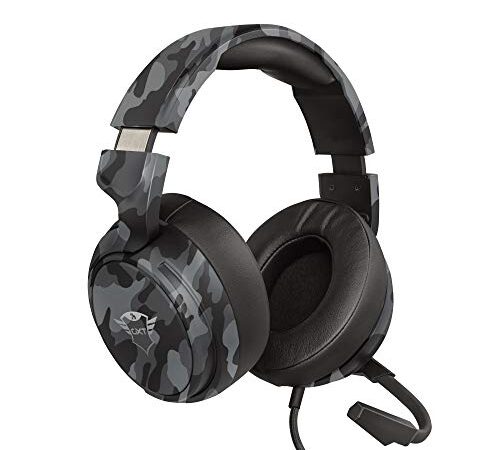 Trust Gaming Headset GXT 433K mit Mikrofon für PS4, PS5, PC, Nintendo Switch, Xbox Series X, Xbox One - Pylo Kabelgebundene Gaming-Kopfhörer mit Klappbarem Mikrofon, Geflechtkabel - Schwarz Camouflage