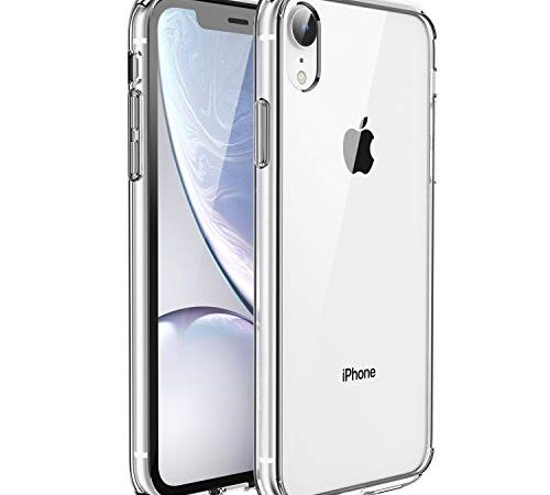 UNBREAKcable Kompatibel mit iPhone XR Hülle - Transparent [Anti-Gelb & Kratzfest] - Handyhülle iPhone XR Durchsichtig, Hartplastik Rückseite & Weich Silikon Bumper Cover Schutzhülle Case Ultra Clear
