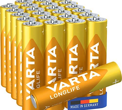 VARTA Batterien AAA, 24 Stück, Longlife, Alkaline, 1,5V, ideal für Fernbedienungen, Wecker, Radios, Made in Germany