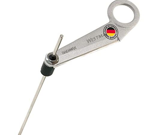 Westmark Rettich-/Spiralschneider mit langem Zentrierstab, Länge: 24 cm, Rostfreie Edelstahlklinge/Aluminium, Silber/Grau, 51302260