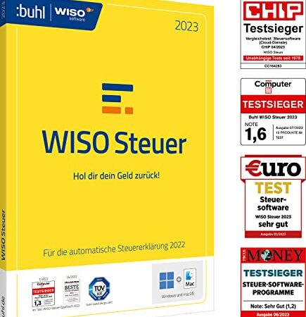WISO Steuer 2023 (Steuerjahr 2022) Steuer Sparbuch, Mac, Start und Plus, für Browser, Windows, Mac, Smartphones und Tablets|Standard Verpackung