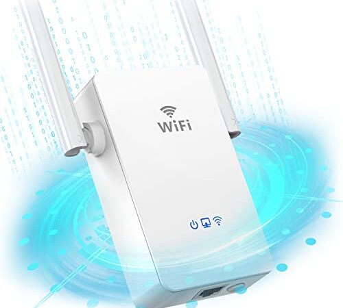 WLAN Repeater, WLAN Verstärker 300Mbit/s Single Band WiFi Range Extender Booster Kompatibel Repeater/AP/Router Modus WiFi Booster Mit LAN-Port Funktion/WPS Taste, Kompatibe Allen WLAN Geräte