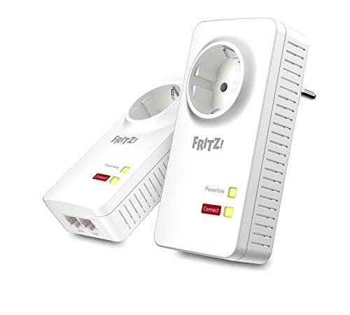 AVM FRITZ!Powerline 1220 Set (1,200 MBit/s, 2x Gigabit-LAN je Adapter, ideal für NAS-Anwendungen und HD-Streaming, deutschsprachige Version)