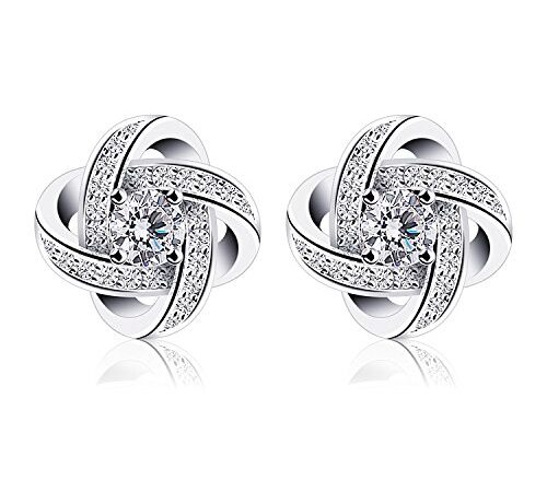 B.Catcher Ohrringe Damen Ohrstecker 925 Sterling Silber Ohrschmuck Twist-Würfel Liebe Set Schmuck Zirkonia Geschenk für Damen