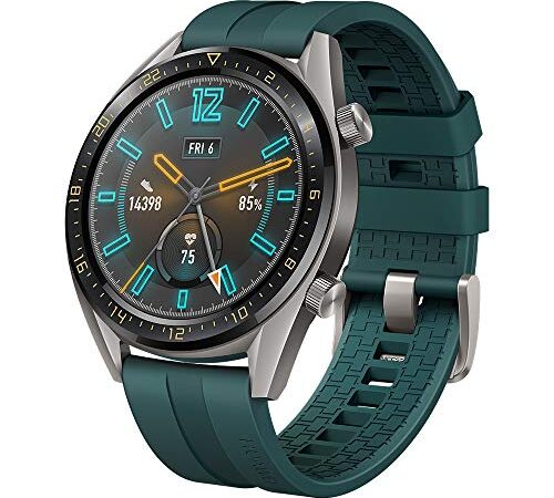 Huawei Watch GT Active Smartwatch (46 mm Amoled Touchscreen, GPS, Fitness Tracker, Herzfrequenzmessung, 5 ATM wasserdicht) Dunkelgrün