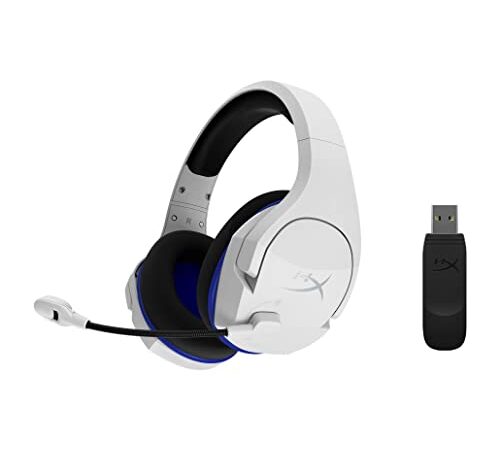 HyperX Cloud Stinger Core – Kabelloses Gaming Headset, für PS4, PC, leicht, robuste Stahlschieberegler, geräuschunterdrückendes Mikrofon, Weiß