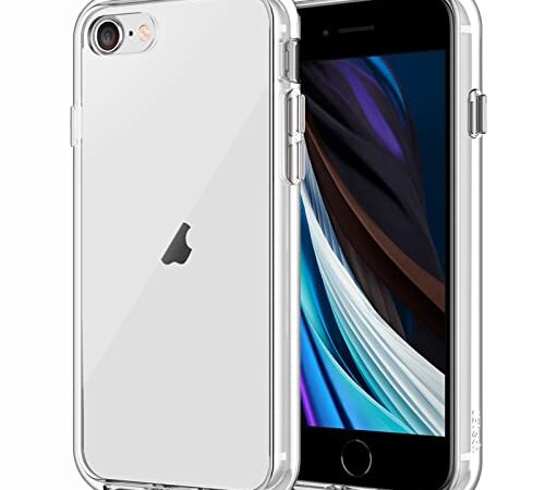 JETech Hülle für iPhone SE 3/2 (Modell 2022/2020), iPhone 8 und iPhone 7, Nie Vergilbung Handyhülle mit Anti-kratzt Transparente und Rückseite (Durchsichtig)