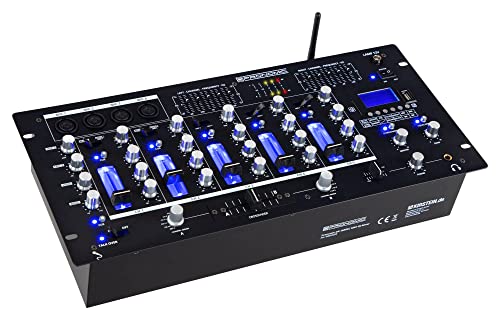Pronomic DX-165REC MKII DJ-Mixer - 5-Kanal-Mischer mit USB/SD/Bluetooth-Player - Cue-Funktion - Recording-Funktion - 4 Mikrofoneingänge - grafischer Equalizer