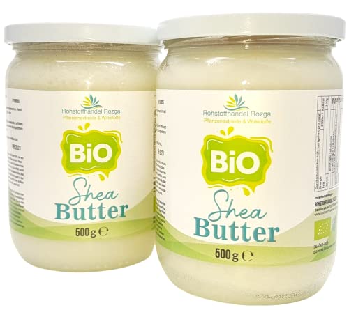Sheabutter BIO 1 kg ( 2x 500 g Glas!) Shea Butter 100% rein Top Qualität Karitebutter parfümfrei & vegan