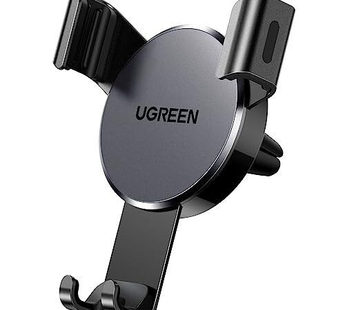 UGREEN Handyhalterung Auto Handy Halterung PKW Lüftung Schwerkraft Handy Autohalterung KFZ Handyhalter fürs Auto kompatibel mit iPhone 12 13 14 Pro Max, Galaxy S23 Ultra S22 S21 (Schwarz)